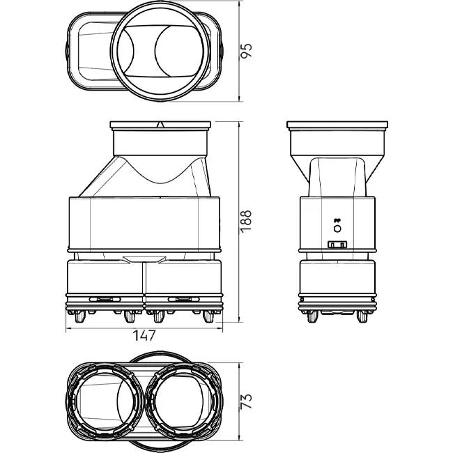 Ubbink Air Excellent 55SC-23C koppelstuk voor DBOX luchtverdeelkast 200/800