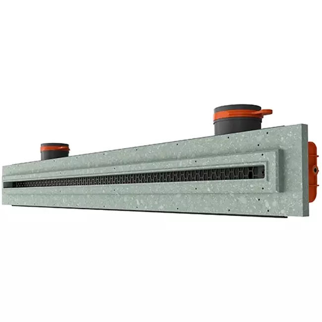 Ergovent instucbaar frameloos lijnrooster 1000 mm met aansluitdiameter 90 mm - standaard