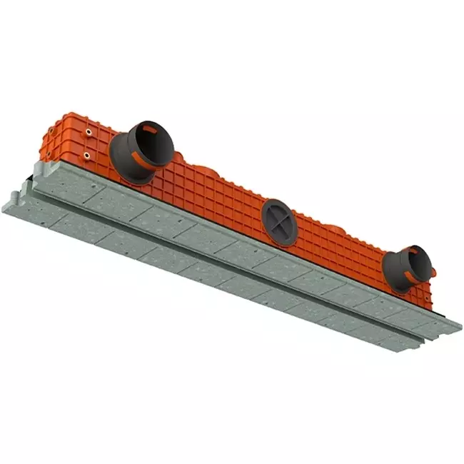 Ergovent instucbaar frameloos lijnrooster 1050 mm met aansluitdiameter 75 mm - modulair - 1 sleuf
