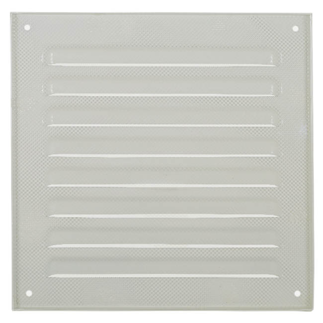Buitenrooster vierkant 200x200mm aluminium - RAL9010