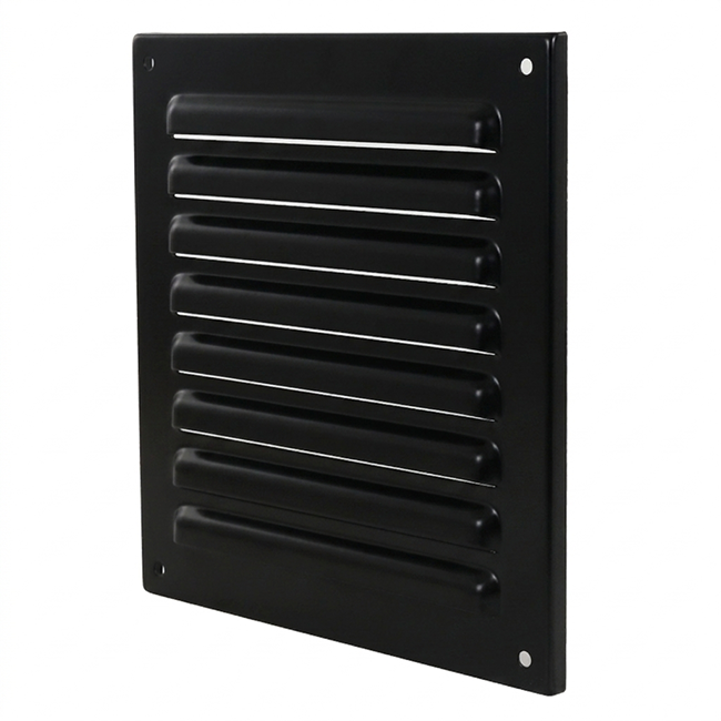 Buitenrooster vierkant 200x200mm aluminium - RAL9005 30% glans
