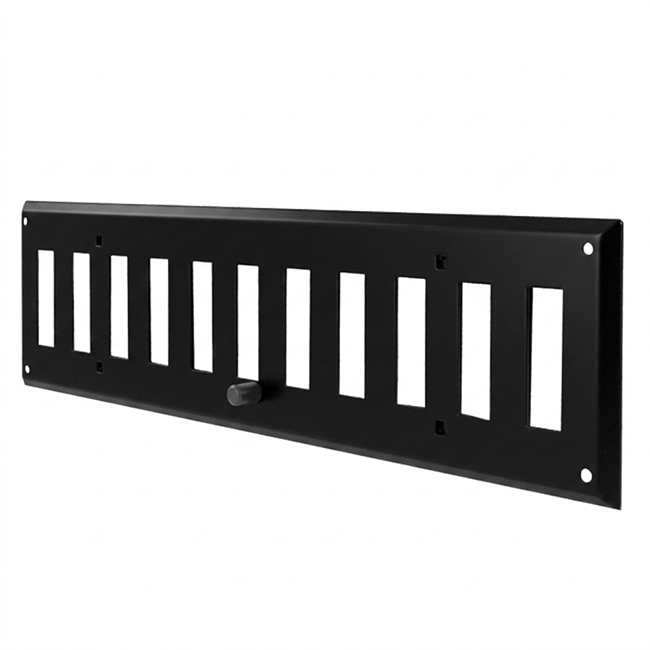 Wandrooster verstelbaar 400x100mm metaal - RAL 9005 30% glans