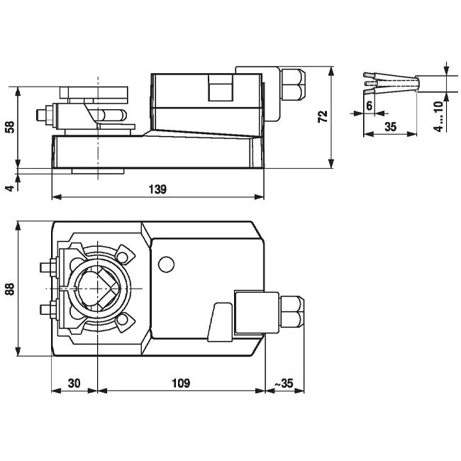 Belimo modulerende klepaandrijving met aansluitklemmen 24V - 2-10V - 20 Nm - SM24A-SR-TP