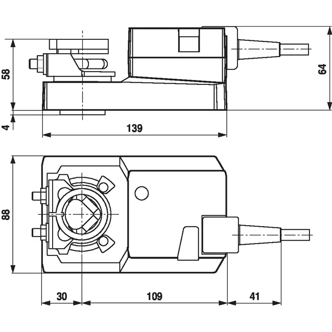 Belimo roterende klepaandrijving 24V - open/dicht & 3-punts - 20 Nm - SM24A