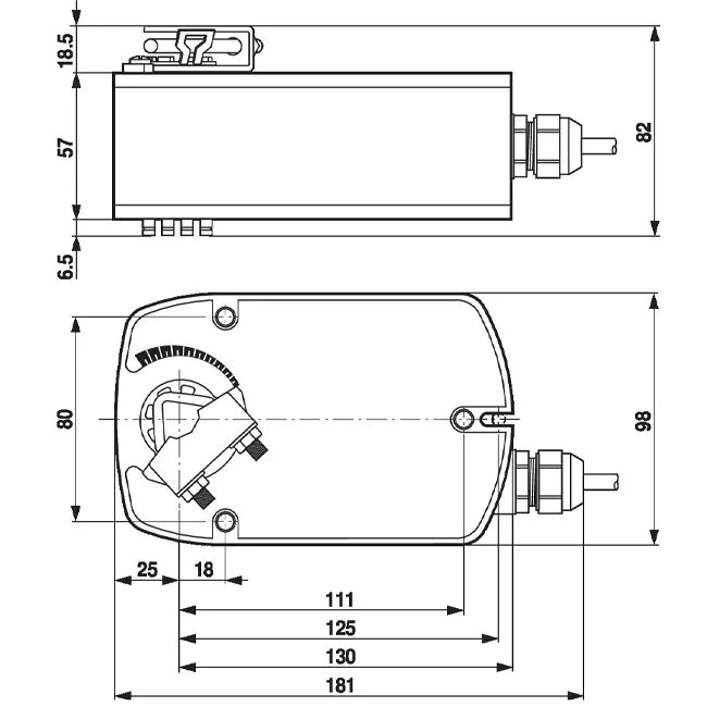 Belimo roterende klepaandrijving met veerteruggang 100-240V - open/dicht - 4 Nm - LF230