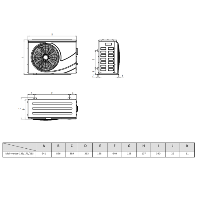 Kizura Maxinverter-17S zwembadwarmtepomp 230V R32 17 kW