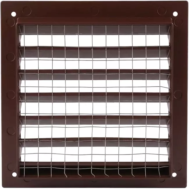Buitenmuurrooster aluminium 100x100 mm - RAL 8016