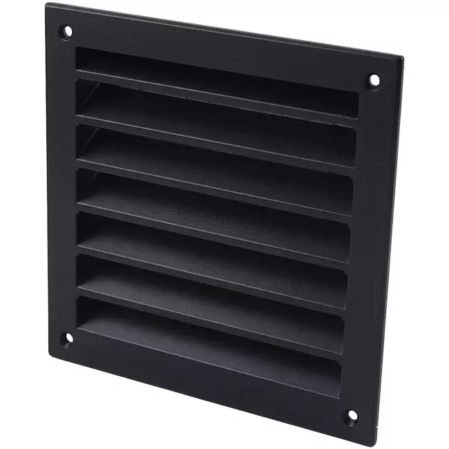 Buitenmuurrooster aluminium 100x100 mm - RAL 9005