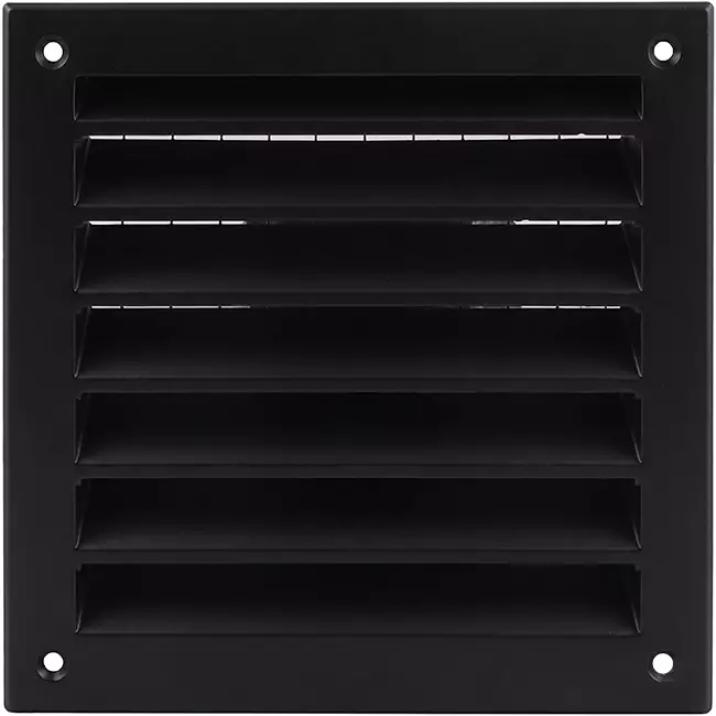 Buitenmuurrooster aluminium 100x100 mm - RAL 9005