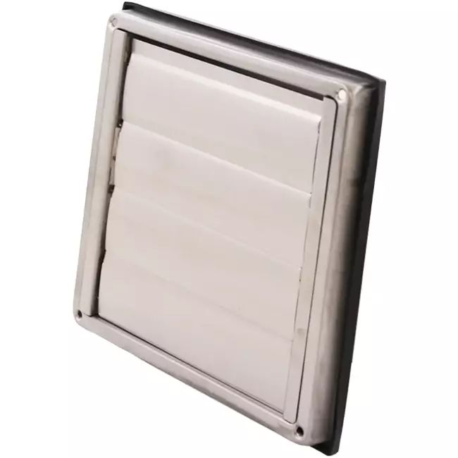 RVS gevelrooster 100mm met beweegbare lamellen hoge doorlaat - EL-SS-OP100 SS