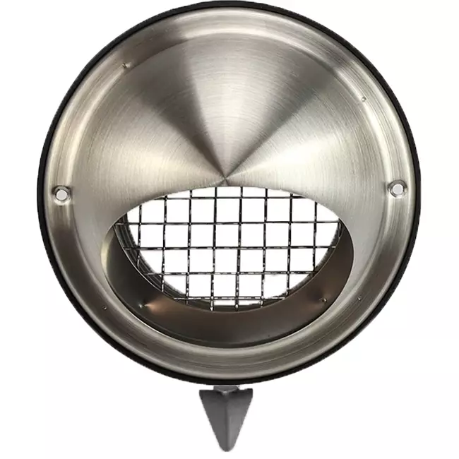 RVS bolrooster 100mm geveldoorvoer - EL-SS-B100 SS