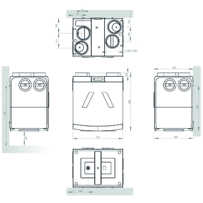 Orcon HRC-300 MaxComfort DN160 - 300 m³/h