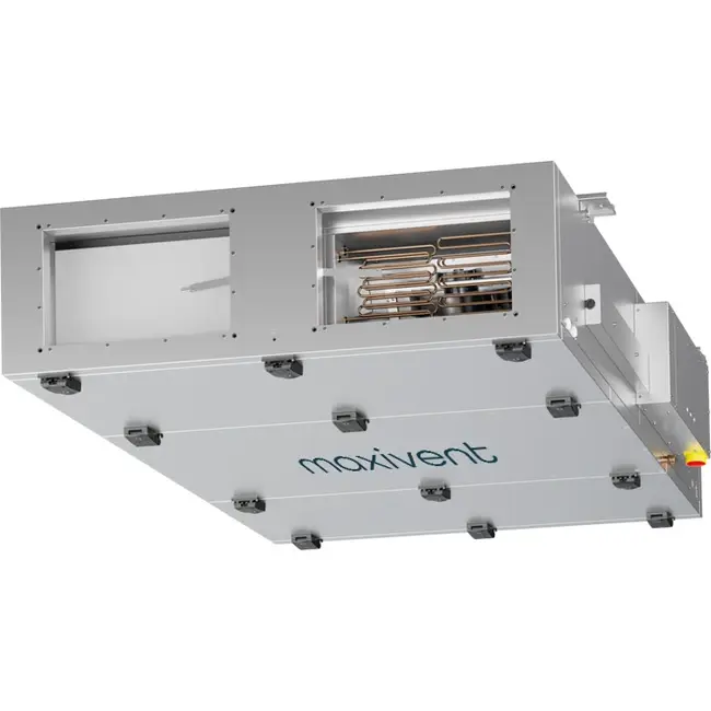 Maxivent WTW luchtbehandelingkasten met tegenstroomwisselaar 1300 m3/h met warmwaterbatterij rechts - PHE 1300 F WOJR