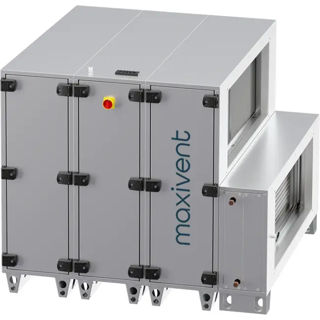 Maxivent WTW luchtbehandelingkasten met warmtewiel 20000 m3/h met warmwaterbatterij horizontaal links - RHE 20000 H WOJL T 02
