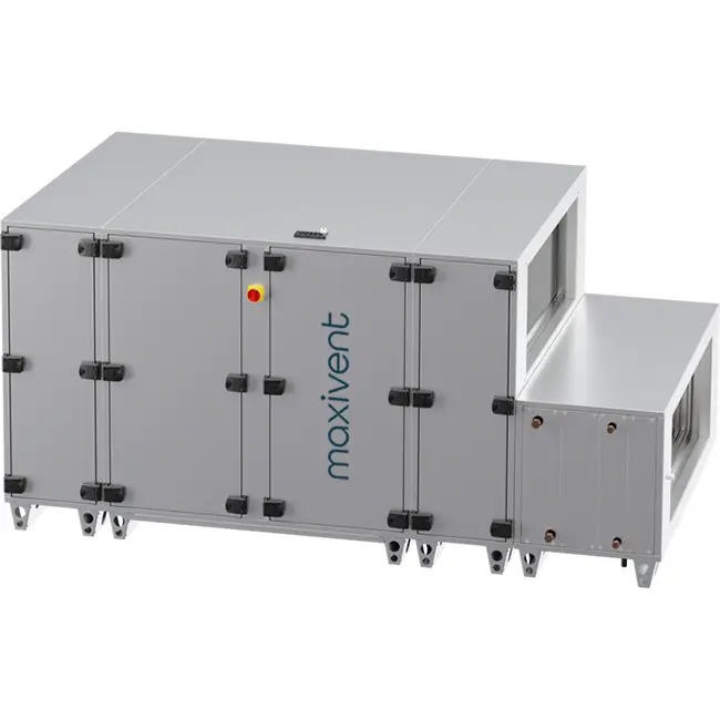 Maxivent WTW luchtbehandelingkasten met tegenstroomwisselaar 7600 m3/h met warmwaterbatterij en koudwaterbatterij horizontaal rechts - PHE 7600 H WKJR T 02
