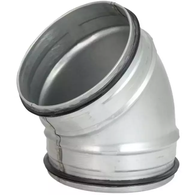 Korte ronde spiro bocht 45° Ø 125mm voor spirobuis