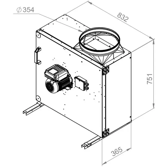 Boxventilator motor buiten luchtstroom - MPS 400 EC 30