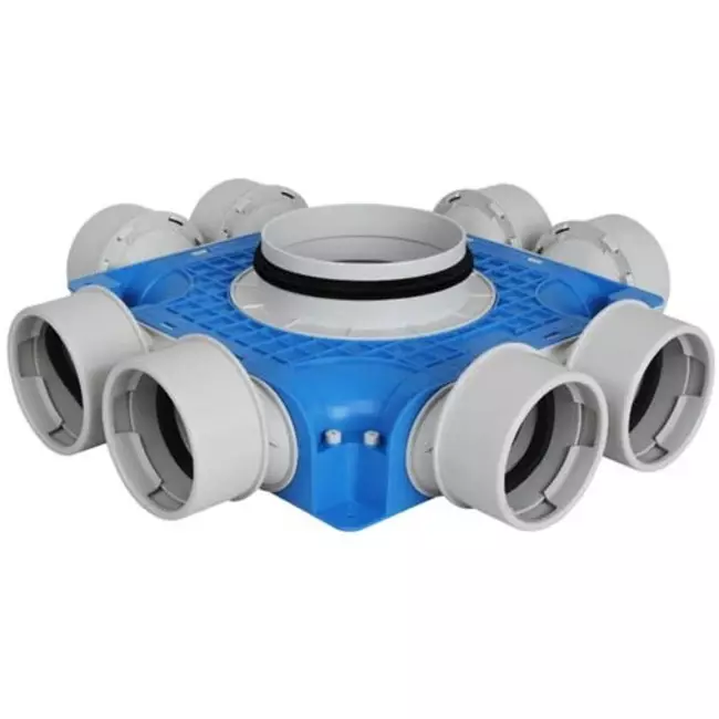 Vent-Axia Uniflexplus ventilatie verdeelbox 8x Ø90 mm met tuit Ø125 mm