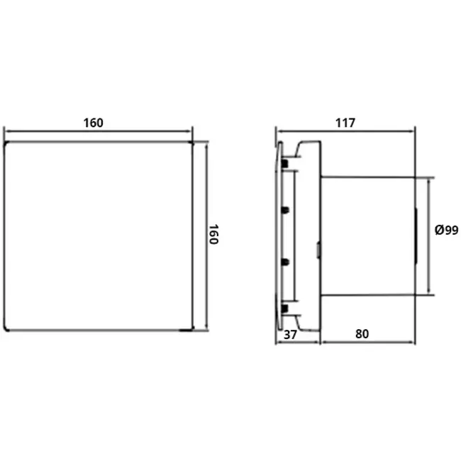 Stille badkamerventilator Mute Ø 100mm - Met timer - Vent Axia Mute 100 TN