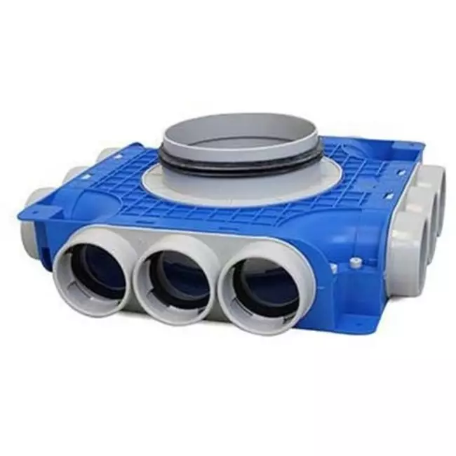 Vent-Axia Uniflexplus subverdeelbox 12 x Ø69mm zijaansluiting met tuit Ø180mm
