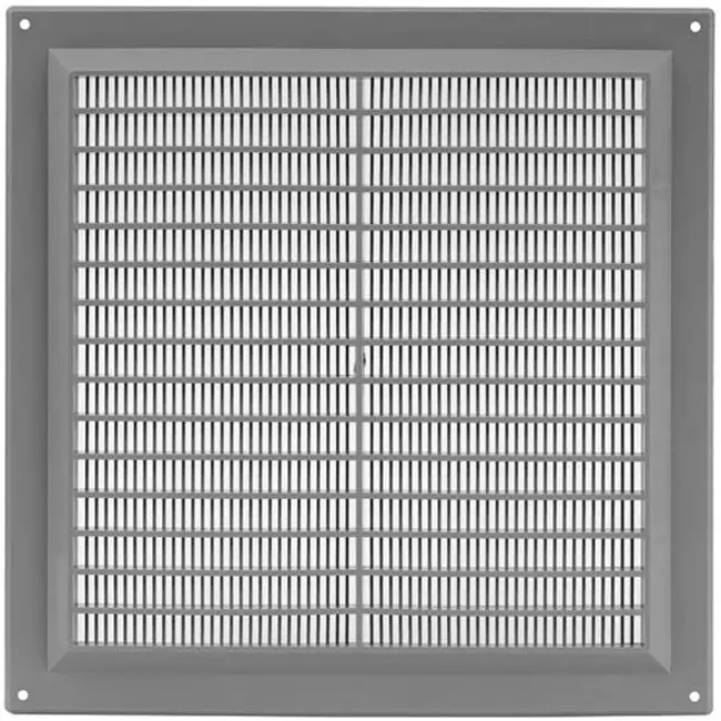 Ventilatierooster vierkant met grill 250x250 grijs