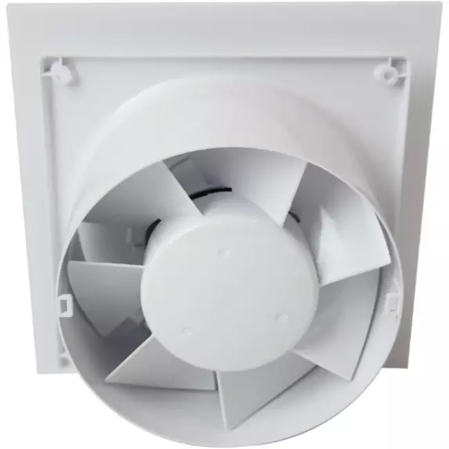 Badkamer ventilator Ø 100 mm - kunststof front glanzend wit