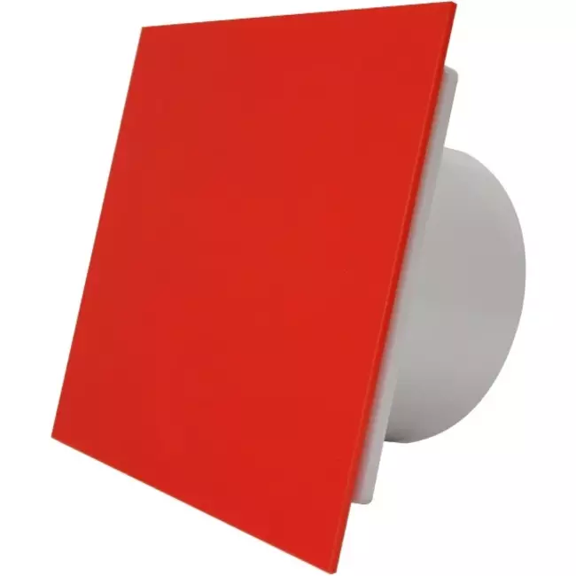 Air Roxy badkamerventilator met aansluitdiameter 100 mm met trekkoord en stekker - kunststof front rood