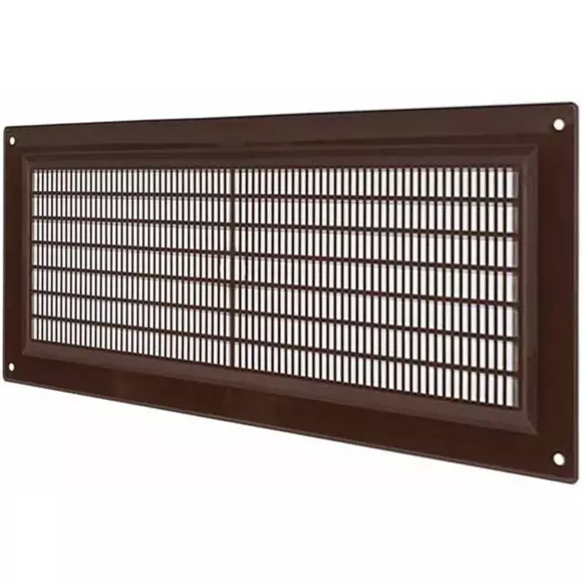 Ventilatierooster rechthoekig met grill 130x300 mm bruin - VR1330B