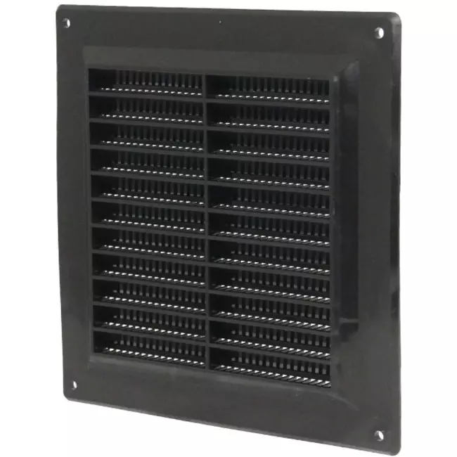 Ventilatierooster vierkant 150x150 mm zwart - VR1515M