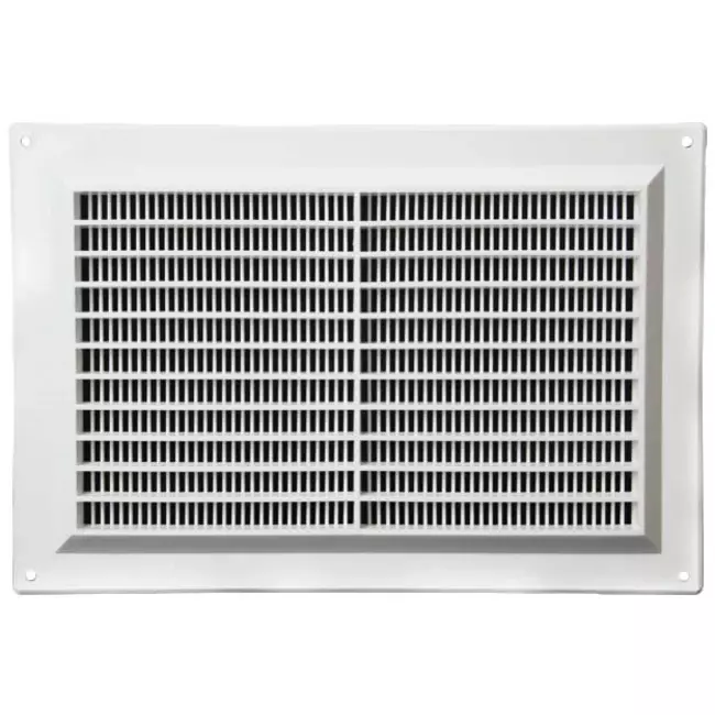 Ventilatierooster rechthoekig met grill 250x170 wit  - VR2517