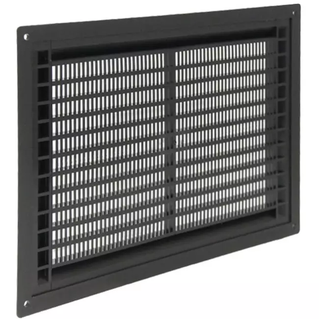 Ventilatierooster rechthoekig met grill 250x170 zwart - VR2517M