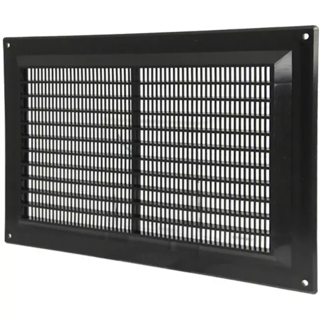 Ventilatierooster rechthoekig met grill 250x170 zwart - VR2517M