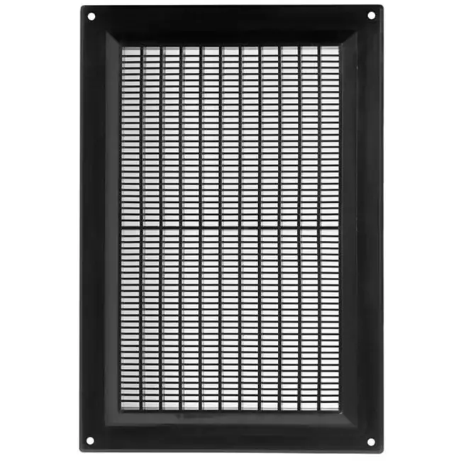 Ventilatierooster rechthoekig met grill 250x170 zwart - VR2517M