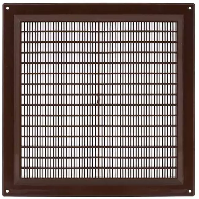 Ventilatierooster vierkant met grill 250x250 mm bruin - VR2525B