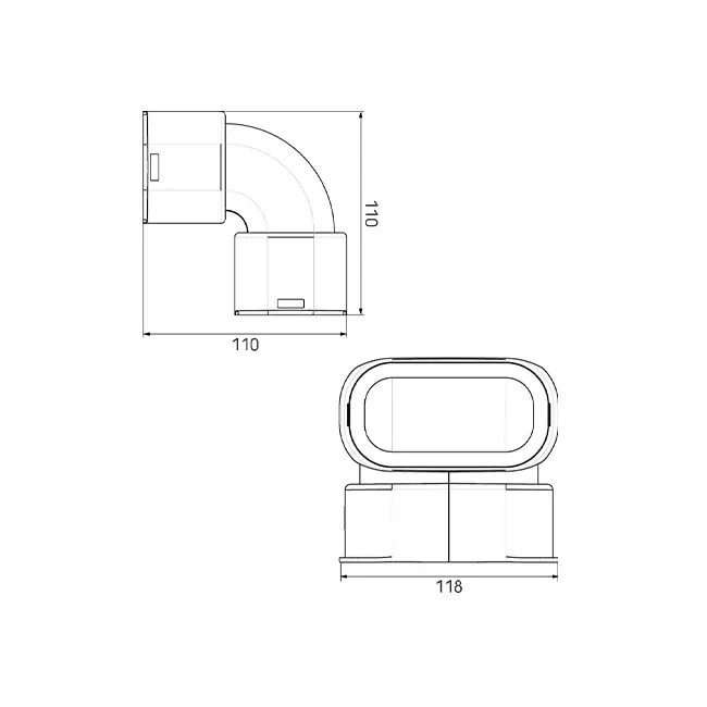 Ubbink Air Excellent 35SC kit bocht verticaal