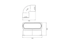 Ubbink Air Excellent 45SC kit bocht verticaal