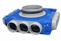 Vent-Axia Uniflexplus subverdeelbox 12 x Ø69mm zijaansluiting met tuit Ø180mm