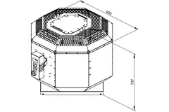 Dakventilator rookgasafvoer verticaal - DVN 450 D4 F4 30