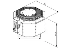 Dakventilator geïsoleerd rookgasafvoer - DVNI 315 D2 F4 30