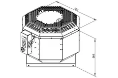 Dakventilator horeca met frequentiegestuurd - DVN 355 D4 30