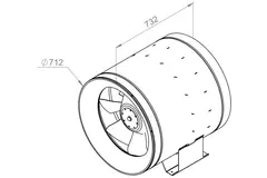 Ruck buisventilator Etaline D met frequentieregeling 23140m³/h diameter 710 mm - EL 710 D4 02