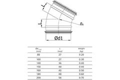 Ronde spiro bocht 30° Ø 160mm voor spirobuis