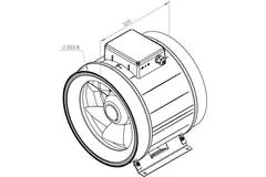 Ruck ETAMASTER buisventilator met EC motor 4790m³/h - Ø 355 mm + bediening potentiometer 10 kO
