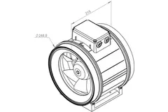Ruck ETAMASTER buisventilator met EC motor 2175m³/h - Ø 250 mm + bediening potentiometer 10 kO