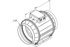 Ruck ETAMASTER buisventilator met EC motor 1300m³/h - Ø 200 mm + bediening potentiometer 10 kO