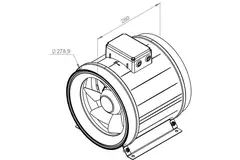 Ruck ETAMASTER buisventilator met EC motor 2440m³/h - Ø 280 mm + bediening potentiometer 10 kO
