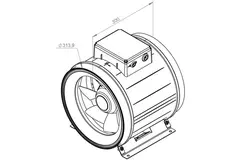 Ruck ETAMASTER buisventilator met EC motor 2960m³/h - Ø 315 mm + bediening potentiometer 10 kO