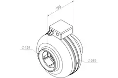 Ruck buisventilator 300m³/h - Ø 125 mm + elektronische traploze regelaar 1,0 A