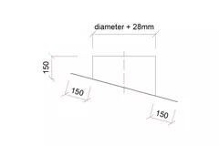Thermoduct aluminium plakplaat voor dakdoorvoer diameter 400 mm - 24 graden