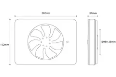 Vent-Axia Lo-Carbon iQ platte design badkamerventilator ZWART Ø 100 - 125 mm